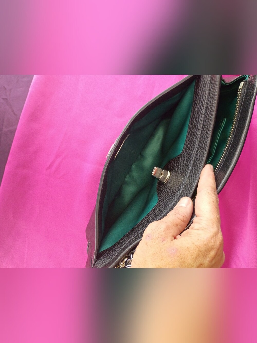 Coach Black Pebbled Leather Clutch with Turnlock Accent 🖤🖤 - Picture 6 of 14